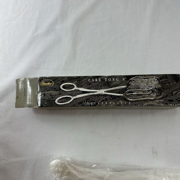 Studio Silversmiths Silver Plated 8" Cake Tong Pastry Serving Ornate New In Box - Picture 5 of 9